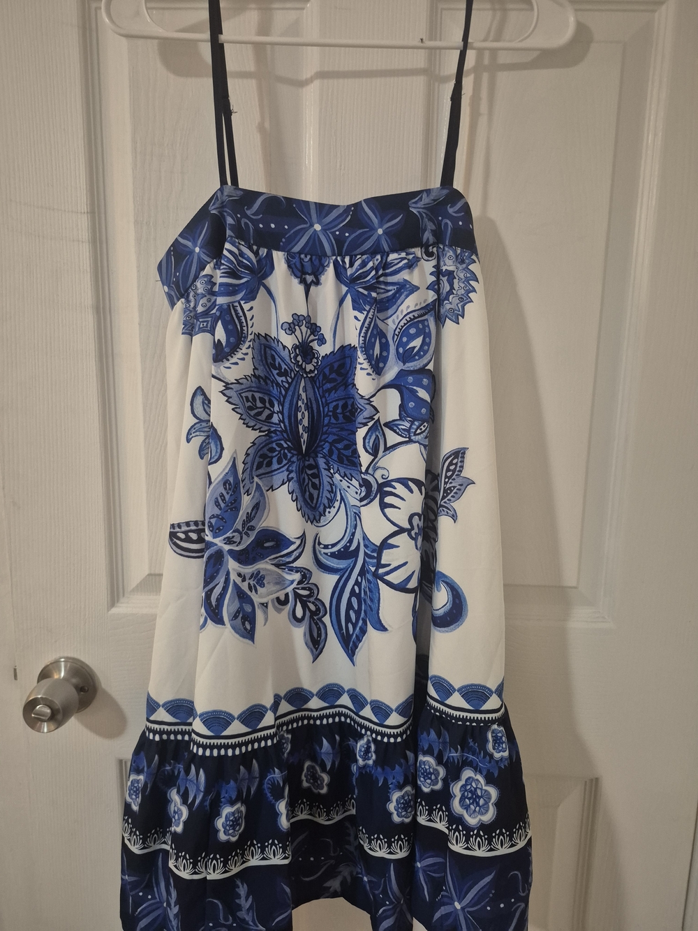 SHEIN Blue and White Floral Mini Dress